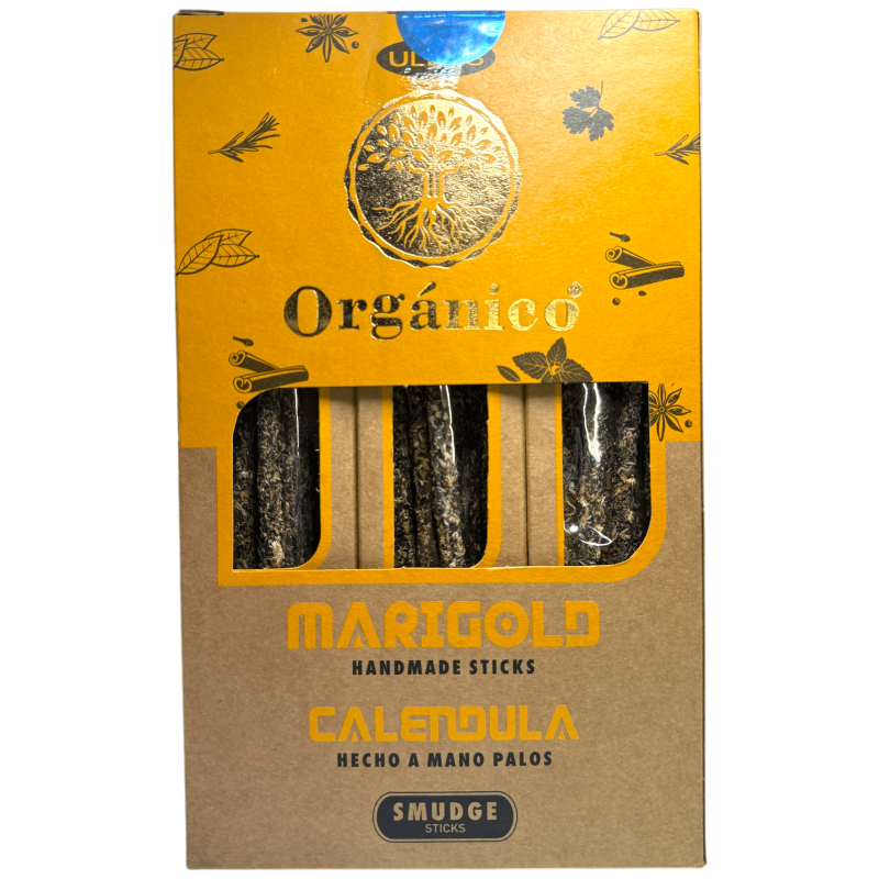 Caja Incienso Orgánico Calendula ULLAS - 12 cajitas de 25gr.-Cajas Incienso Ullas Orgánico-HOSTENATURA