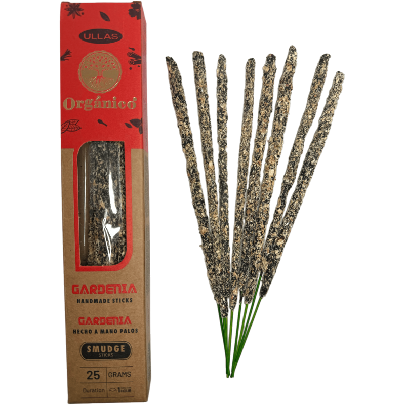 Gardenia Incense - Handmade - 25g - Made in India - 100% Natural - ULLAS Organic Incense-Incense Organic Ullas-HOSTENATURA