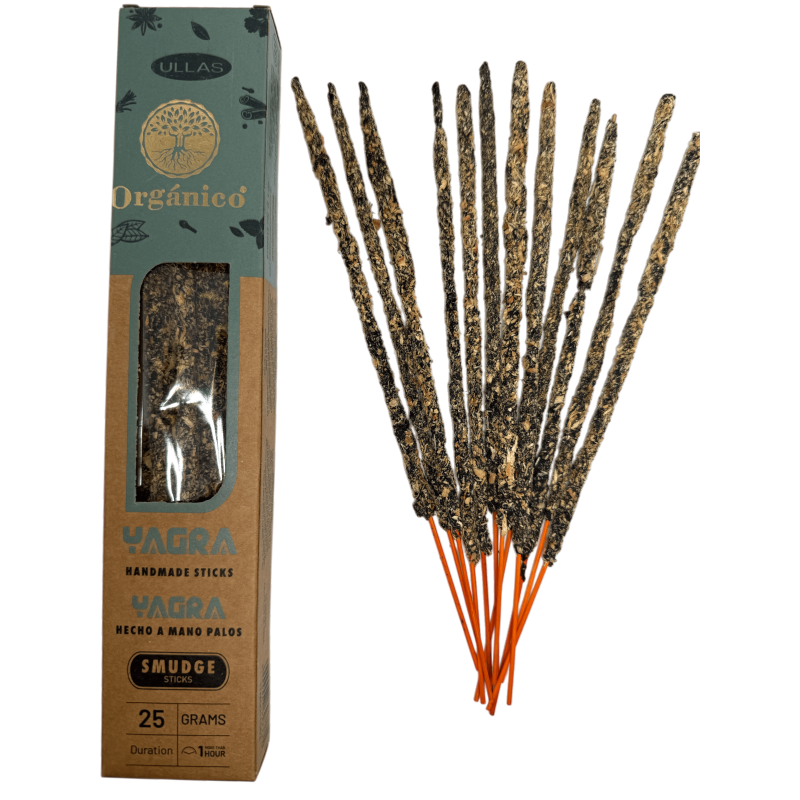 Incienso Ullas de Yagra - Hecho a mano - 25gr - Hecho en India - 100% Natural - ULLAS Incienso Orgánico-Incienso Ullas Orgánico-HOSTENATURA