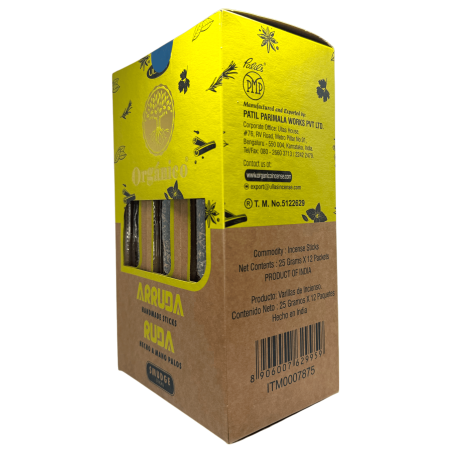 ULLAS Bio-Räucherstäbchenbox „Rue“ – 12 Boxen mit 25 g.