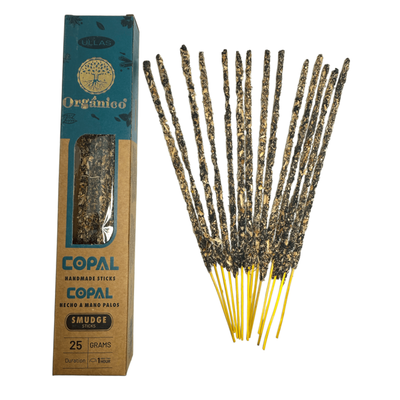 Incenso Copal Ullas - Fatto a mano - 25gr - Prodotto in India - 100% Naturale - Incenso biologico ULLAS-Incenso organico-HOSTENATURA