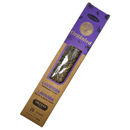 Incienso Ullas de Lavanda - Hecho a mano - 25gr - Hecho en India - 100% Natural - ULLAS Incienso Orgánico
