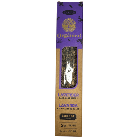 Incienso Ullas de Lavanda - Hecho a mano - 25gr - Hecho en India - 100% Natural - ULLAS Incienso Orgánico
