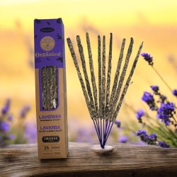 Incienso Ullas de Lavanda - Hecho a mano - 25gr - Hecho en India - 100% Natural - ULLAS Incienso Orgánico