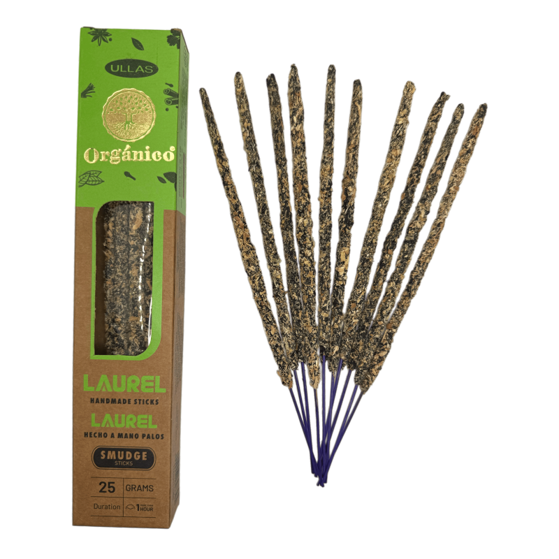 Incienso Ullas de Laurel - Hecho a mano - 25gr - Hecho en India - 100% Natural - ULLAS Incienso Orgánico-Incienso Ullas Orgánico-HOSTENATURA