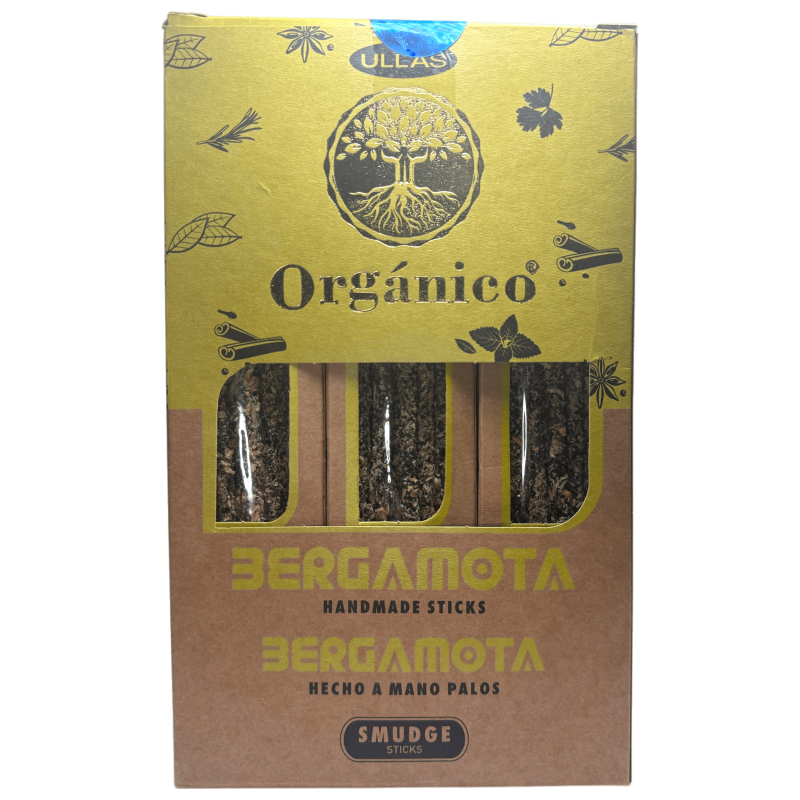 Caja Incienso Orgánico Bergamota ULLAS - 12 cajitas de 25gr.-Cajas Incienso Ullas Orgánico-HOSTENATURA