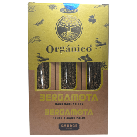 Caja Incienso Orgánico Bergamota ULLAS - 12 cajitas de 25gr.