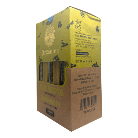 Caja Incienso Orgánico Bergamota ULLAS - 12 cajitas de 25gr.