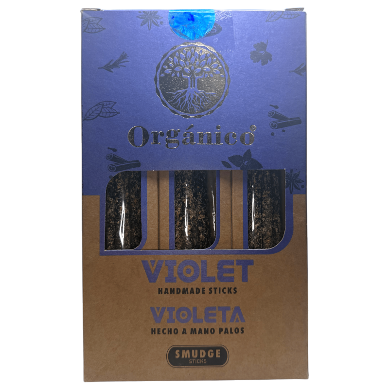 Caja Incienso Orgánico Violeta ULLAS - 12 cajitas de 25gr.-Cajas Incienso Ullas Orgánico-HOSTENATURA