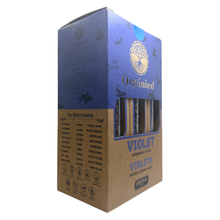 ULLAS Bio-Räucherstäbchenbox mit Veilchen – 12 Boxen mit 25 g.