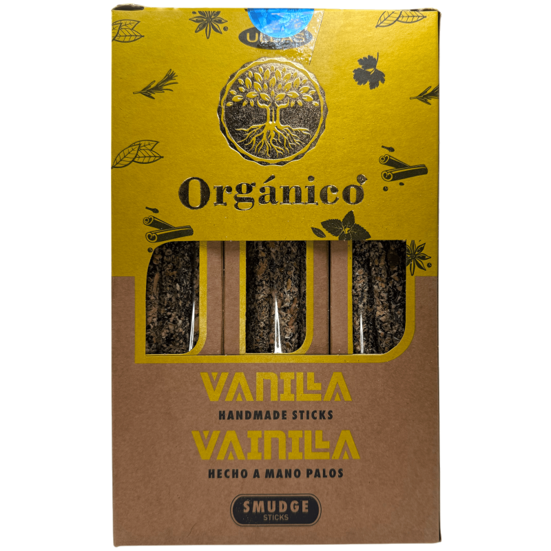 ULLAS Organic Vanilla Incense Box - 12 pudełek po 25 g.-Pudełka na kadzidełka organiczne Ullas-HOSTENATURA
