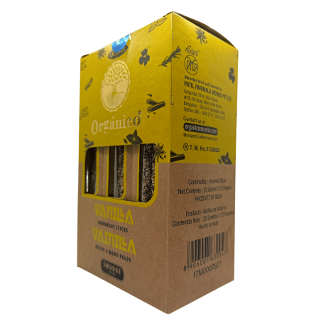 Caja Incienso Orgánico Vainilla ULLAS - 12 cajitas de 25gr.