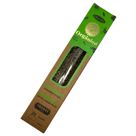 Tămâie organică cu citronella - ULLAS - Handmade - 25gr - Fabricată în India - 100% naturală