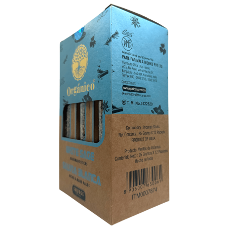 Caja Incienso Orgánico Salvia Blanca ULLAS - 12 cajitas de 25gr.