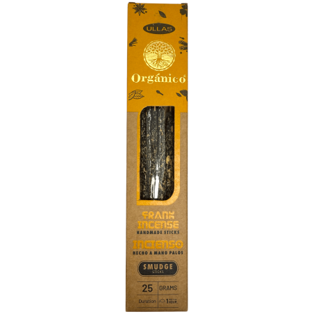 Incienso Ullas de Frankincense Olíbano - ULLAS - Hecho a mano - 25gr - Hecho en India - 100% Natural - ULLAS Incienso Orgánico