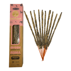 Incienso Ullas de Mirra - Myrrh - ULLAS - Hecho a mano - 25gr - Hecho en India - 100% Natural - ULLAS Incienso Orgánico