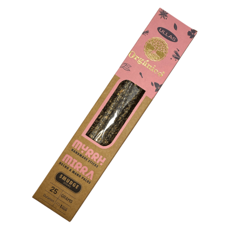 Incienso Ullas de Mirra - Myrrh - ULLAS - Hecho a mano - 25gr - Hecho en India - 100% Natural - ULLAS Incienso Orgánico