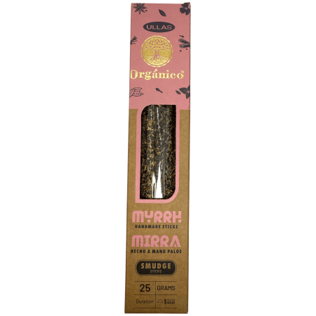 Encens Ullas à la Myrrhe - Myrrhe - ULLAS - Fait main - 25gr - Fabriqué en Inde - 100% Naturel - Encens Bio ULLAS