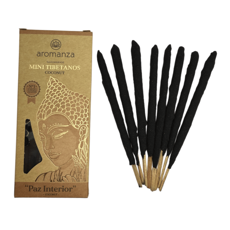 Mini encens tibétain à la noix de coco Aromananza Argentina - 8 bâtonnets d'encens 40 min - Paix intérieure