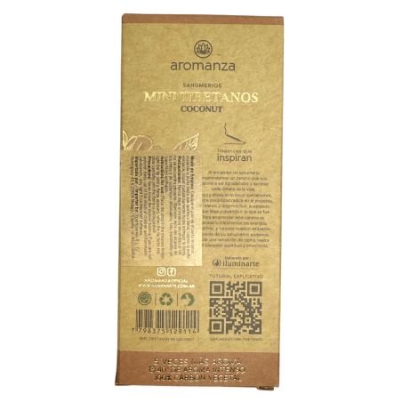 Incienso Mini Tibetanos Coco Aromanza Argentina - 8 sahumerios 40min duración - Paz Interior