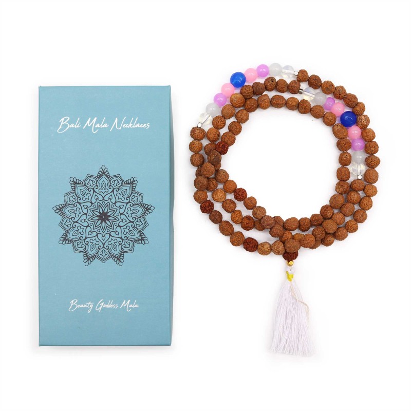 Bali Mala Godin van de Schoonheid Ketting - 108 Rudraksha-Bali Mala Rudraksha ketting-HOSTENATURA