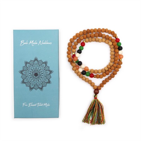 Collar Bali Mala Energia dels Cinc Elements - 108 Rudraksha