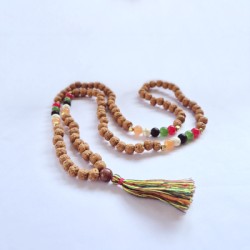 Bali Mala Energihalsband av de Fem Elementen - 108 Rudraksha