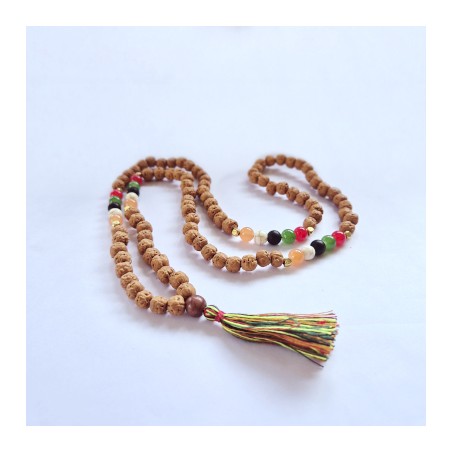 Collar Bali Mala Energía de los Cinco Elementos - 108 Rudraksha