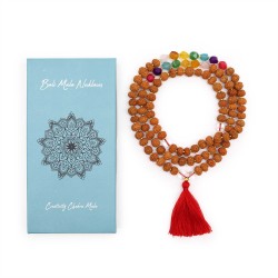 Collier Bali Mala Aura Chakra - 108 Rudraksha