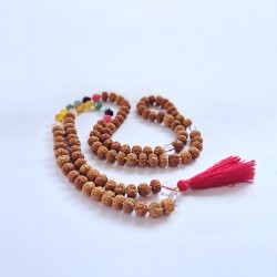 Collier Bali Mala Aura Chakra - 108 Rudraksha