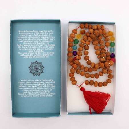 Bali Mala Aura Chakra Necklace - 108 Rudraksha