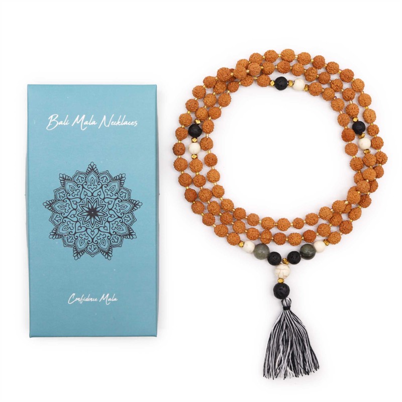 Bali Mala Confidence Necklace - 108 Rudraksha-Bali Mala Rudraksha Necklace-HOSTENATURA