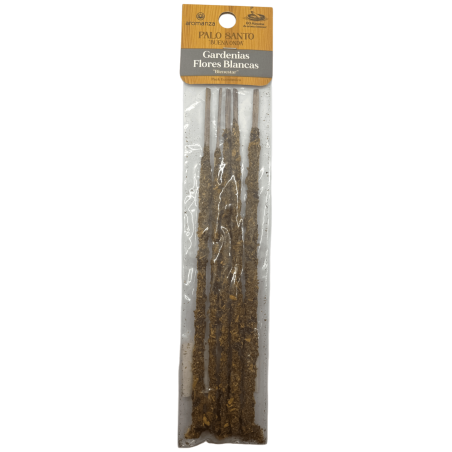 Good Vibes Palo Santo Incense z białymi kwiatami Gardenias Aromanza Incense - Wellbeing - Format torebki 5 grubych patyczków