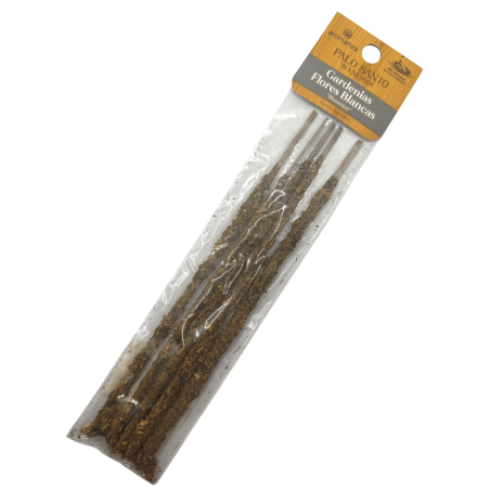 Good Vibes Palo Santo Incense z białymi kwiatami Gardenias Aromanza Incense - Wellbeing - Format torebki 5 grubych patyczków