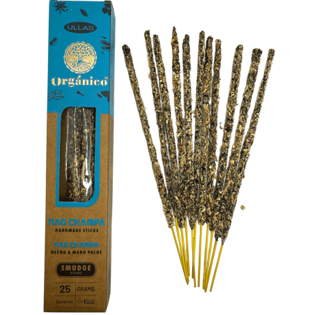 Encens Nag Champa - Fait main - 25g - Fabriqué en Inde - 100% Naturel - Encens biologique ULLAS