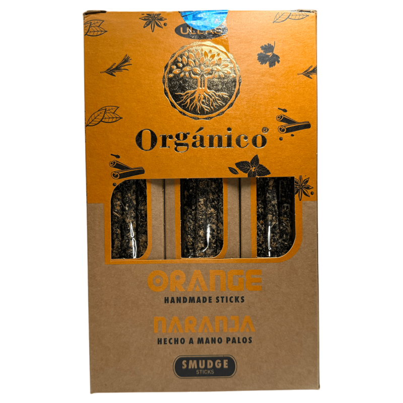 Caja Incienso Orgánico Naranja ULLAS - 12 cajitas de 25gr.-Cajas Incienso Ullas Orgánico-HOSTENATURA
