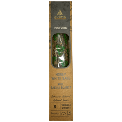 Incienso Orgánico Miel Salvia Blanca AROMA Nature - 8 varillas 1h duración