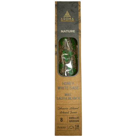 Incienso Orgánico Miel Salvia Blanca AROMA Nature - 8 varillas 1h duración