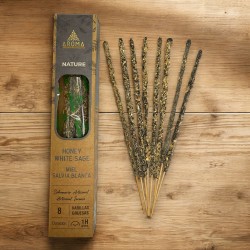 بخور العسل العضوي والمريمية البيضاء AROMA طبيعية - 8 أعواد، مدة ساعة واحدة