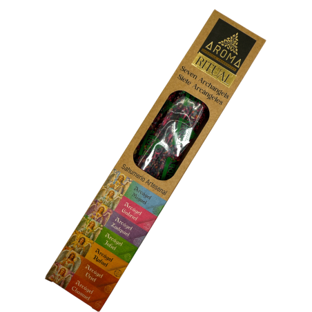 Tămâie rituală organică cu 7 arhangheli AROMA Tămâie lucrată manual - Cutie cu 8 bețișoare parfumate - durată 1 oră