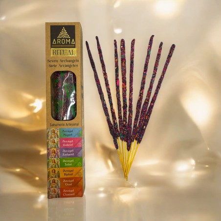 Bio Ritual Weihrauch 7 Erzengel AROMA Handgemachter Weihrauch - Box mit 8 Räucherstäbchen - 1 Stunde Wirkungsdauer