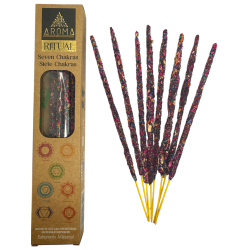 Incienso Orgánico Ritual 7 Chakras AROMA Incienso Artesanal - Cajita con 8 barras de incienso - 1 hora duración