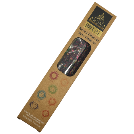 Organische rituele wierook 7 chakra's AROMA handgemaakte wierook - Doos met 8 wierookstokjes - Duur 1 uur