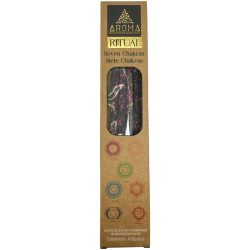 Incenso Ritual Orgânico 7 Chakras AROMA Incenso Artesanal - Caixa com 8 varetas de incenso - Duração de 1 hora