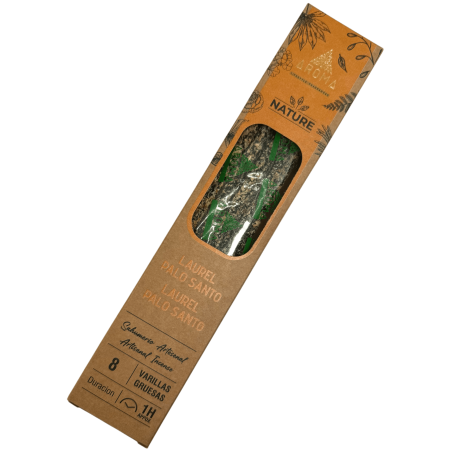 Incenso biologico alloro palo santo AROMA natura - 8 bastoncini durata 1h