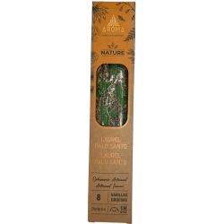 Incienso Orgánico Laurel Palo Santo AROMA Nature - 8 varillas 1h duración