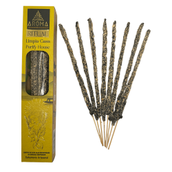بخور عضوي لتنظيف المنزل برائحة AROMA المصنوعة يدويًا - صندوق يحتوي على 8 أعواد بخور - مدة ساعة واحدة