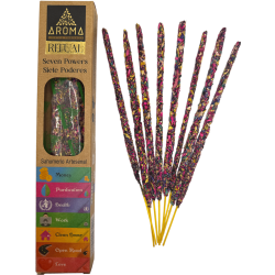 Incenso Ritual Orgânico 7 Poderes AROMA Incenso Artesanal - Caixa com 8 varetas de incenso - Duração de 1 hora