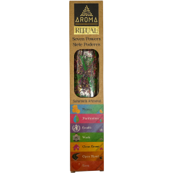 Incienso Orgánico Ritual 7 Poderes AROMA Incienso Artesanal - Cajita con 8 barras de incienso - 1 hora duración
