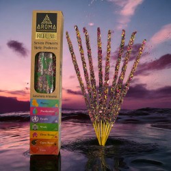 بخور عضوي ريتوال بسبع قوى AROMA مصنوع يدويًا - علبة تحتوي على 8 أعواد بخور - مدة العبوة ساعة واحدة